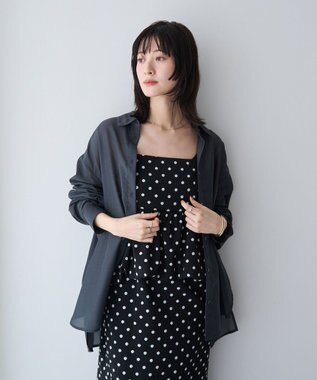 YECCA VECCA バック釦シアーシャツ Charcoal Gray