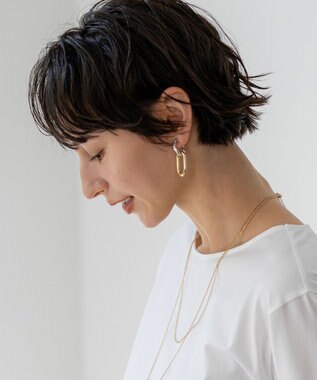 23区 【先行予約】コンビカラー オーバル イヤリング