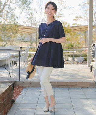 Tiaclasse L 日本製サーラドライ・テーパードパンツ オフホワイト