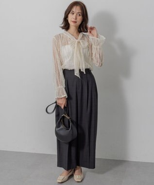 組曲 【前後着用可】チュールフリル ブラウス アイボリー系