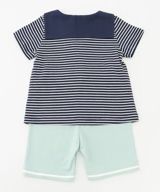 組曲 KIDS 【80-90cm】セーラーボーダー セットアップ ネイビー系1