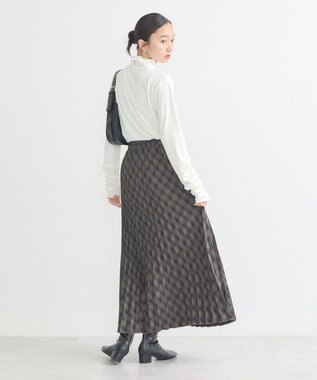 earth music&ecology すきな丈Ｔ／Ｒプリーツスカート Check Brown