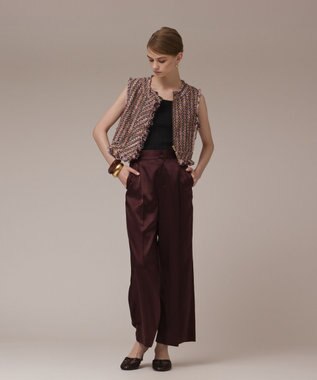 GRACE CONTINENTAL コンパクトツイードベスト ピンク