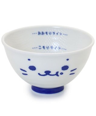 Mother garden しろたん ごはん粒がくっつきにくい ご飯茶碗 《大盛》 《顔ぼん柄/しろたん＆らっこいぬ柄》 単品 顔ぼん柄