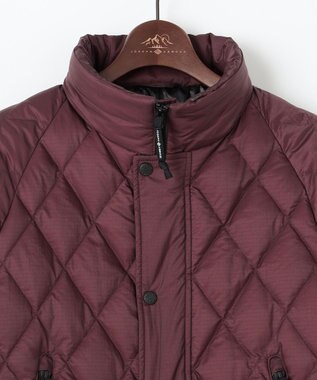 JOSEPH ABBOUD MOUNTAIN 【軽量/撥水】 フーデットキルティング ダウンブルゾン ワイン系