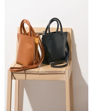 AMERICAN HOLIC サイドＺＩＰ２ＷＡＹ合皮ミニＢＡＧ Camel