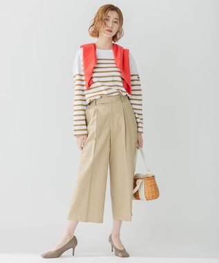 23区 【洗える】テンセルストレッチ ドルマン ニット オレンジ系