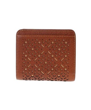 genten ダイヤカットワーク　二つ折り財布 チャ