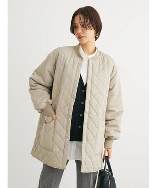 Green Parks 撥水加工　中綿キルトミドル丈コート Light Beige