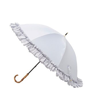 Maison de FLEUR 《晴雨兼用》遮光&UV CUT フリル傘 Grayish Blue