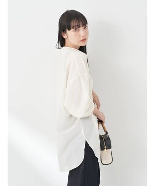 earth music&ecology シアーボーイズライクシャツ Off White