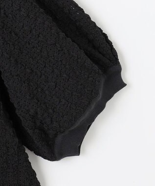 組曲 S レーシージャージーニットライク カットソー ブラック系