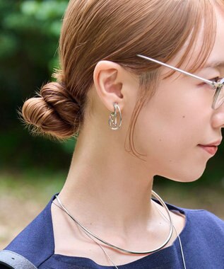 Phoebe 【痛くないシリーズ・金属アレルギー対応】レイヤーフープソフトイヤリング　シルバー