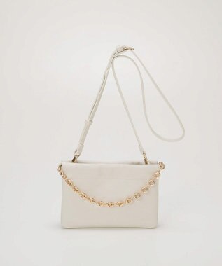 TOPKAPI 【TREASURE TOPKAPI】スムース レザー チェーン付き スワローマチ ミニ ショルダー バッグ オフ