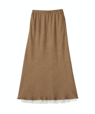 Green Parks 裾レースサテンナロースカート Mocha