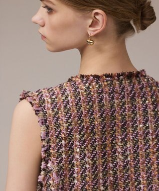 GRACE CONTINENTAL コンパクトツイードベスト ピンク