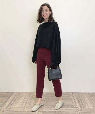 自由区 【洗える】2WAYツイル テーパードパンツ ワイン系