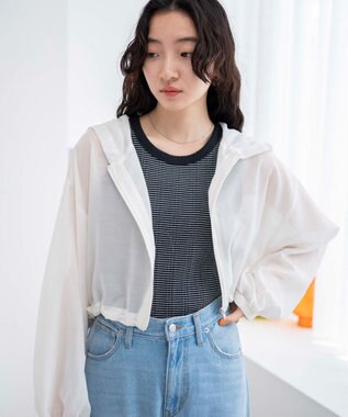 WEGO シアードロストショートパーカー ホワイト