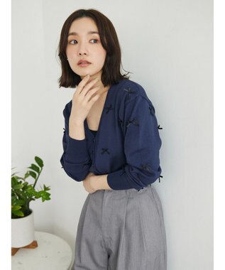 Green Parks ・ＡＮＤ　ＳＥＡＲＣＨ　メニーリボンカーディガン Navy