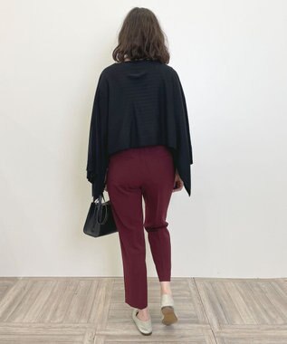 自由区 【洗える】2WAYツイル テーパードパンツ ワイン系