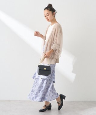 earth music&ecology チュールレイヤードカーディガン Beige