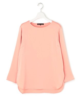 23区 L 【洗える】サテン ロングスリーブ Tシャツ ライトオレンジ系