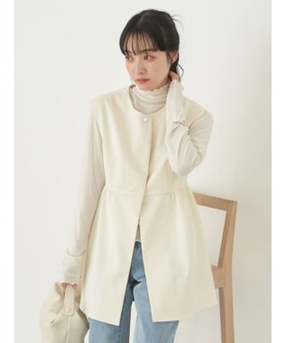 earth music&ecology ペプラムジレ Ivory