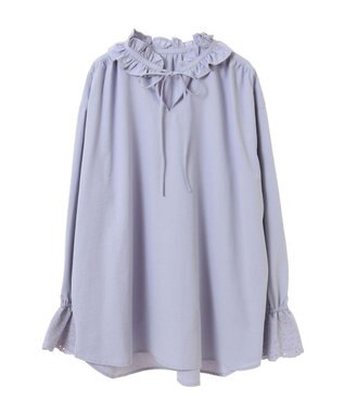 CRAFT STANDARD BOUTIQUE デシンフリル刺繍スリーブブラウス Purple