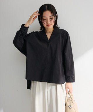 Green Parks スキッパーブラウス Black