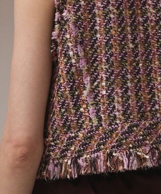 GRACE CONTINENTAL コンパクトツイードベスト ピンク