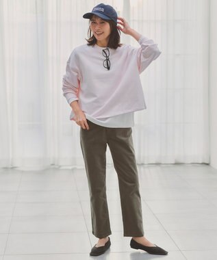 UNFILO ストレッチコーデュロイ スリムパンツ カーキ