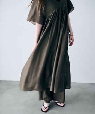 uncrave リヨセルシルクローン ギャザーパンツ トープ