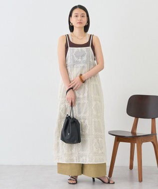 AMERICAN HOLIC シアー刺繍キャミワンピース（ペチコート付き）