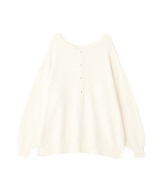 YECCA VECCA 2wayヘンリーネックルーズニット Ivory