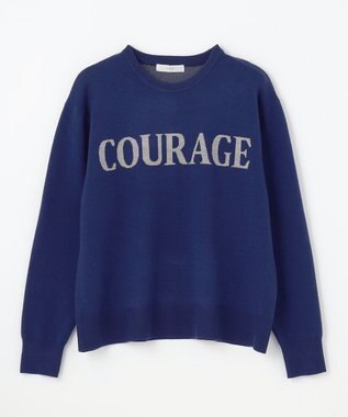 ANY 【洗濯機可】スウェットライクロゴニット ブルー