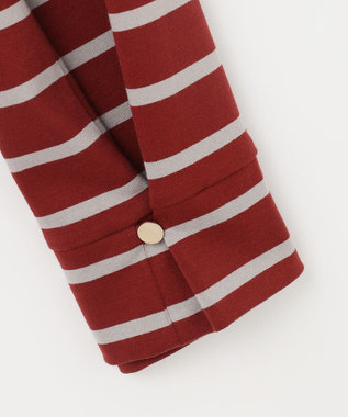 23区 【SLOW/一部店舗限定】2WAYデザイン TEE レッドxグレーボーダー