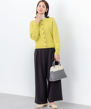 組曲 L 【加藤ローサさん着用】ラメストライプ ワイドパンツ ブラック系1