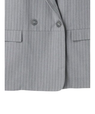 earth music&ecology ピンストライプジレ Stripe Light Gray