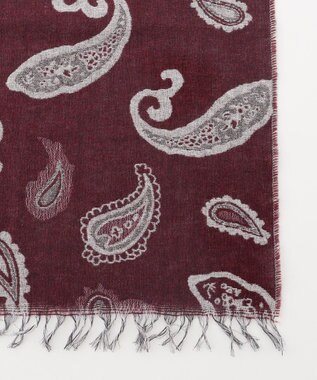 JOSEPH ABBOUD 【イタリア製】ペイズリージャガード ストール ワイン系7