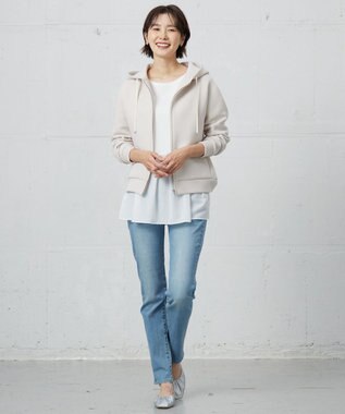 J.PRESS LADIES S ダンボールジャージー パーカー ライトベージュ系