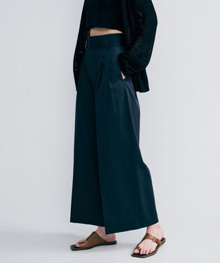 uncrave コットンクロスプレーン ワイドトラウザー ブラック