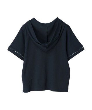 Green Parks チェックポイントワッフルプルオーバー Navy