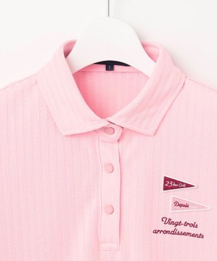 23区GOLF 【WOMEN】【吸水速乾/UVカット】サッカーポロシャツ ピンク系