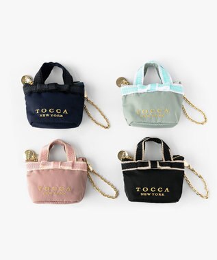 TOCCA 【新色に大人なベージュカラーが追加！】BICOLOR RIBBON MINI CHARM ミニチャームポーチ ブラック系