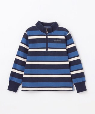 J.PRESS KIDS 【110-130cm】ハーフジップ ボーダー トレーナー ネイビー系1