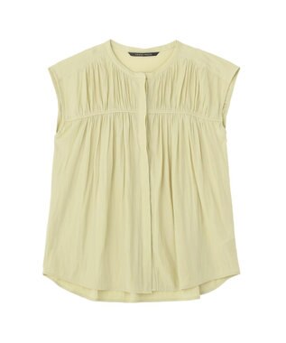 YECCA VECCA <<接触冷感>>フレンチスリーブギャザーブラウス Yellow