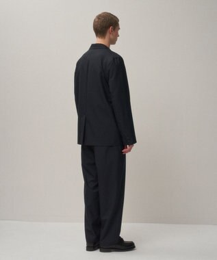 ATON WOOL TROPICAL | ルーズフィットパンツ - UNISEX NAVY