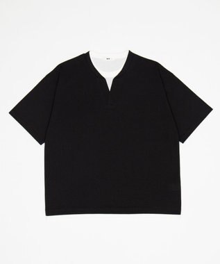 WEGO 【ユニセックス着用ITEM】キーネックフェイクレイヤードT（SS） ブラック