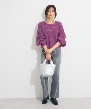 Green Parks ・ＥＬＥＮＣＡＲＥ　ＤＵＥ　ミックスシャギーニット Purple