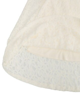YECCA VECCA フラワー起毛レースマーメイドスカート Off White